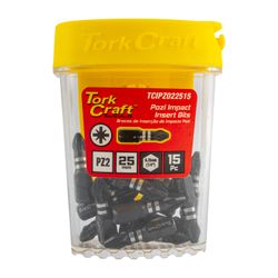 Impact Pozi.2 X 25mm Insert Bit 15pc Tic Tac Case Pz2