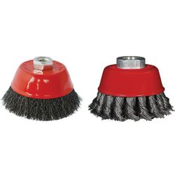Wire Cup Brush 75mm X M14 Crimped & Knotted Set 2pce For115 Angle Gri