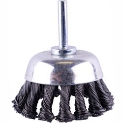 Wire Cup Brush Twisted Plain 65mm X 6mm Shaft Blister
