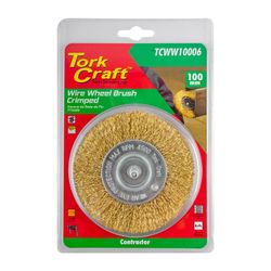 Wire Wheel Brush 100mm X 6mm Shaft Blister