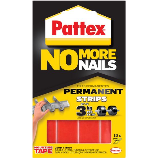 Pattex No More Nails PERMANENT Mounting Strips 3kg