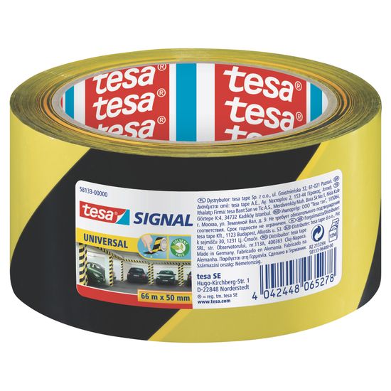 TESA Marking Tape Universal 66mx50mm Yellow-Black (IP 6)