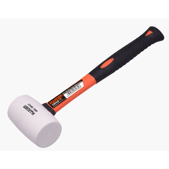 450g White Rubber Mallet with Fibreglass Handle