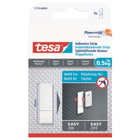 TESA Powerstrips Sensitive Surface 0.5kg 9 Strips