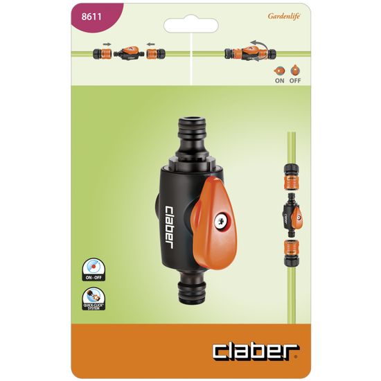 TWO WAY QUICK CLICK CONNECTOR WITH SHUT-OFF VALVE