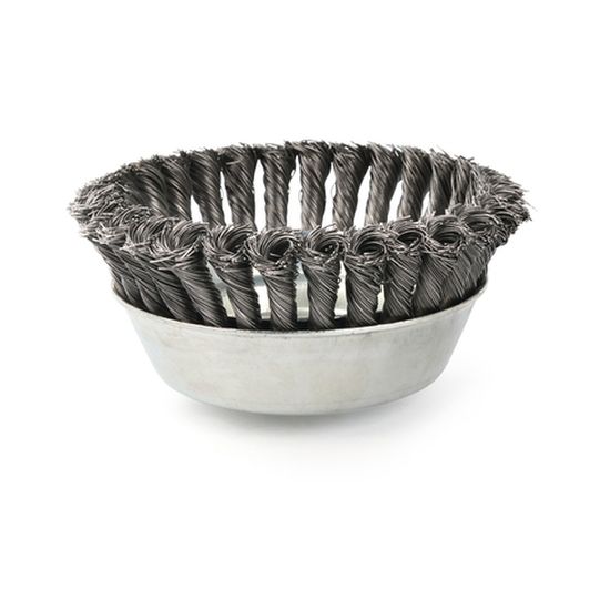150mm steel knotted wire cup brush M14x2 0.5mm