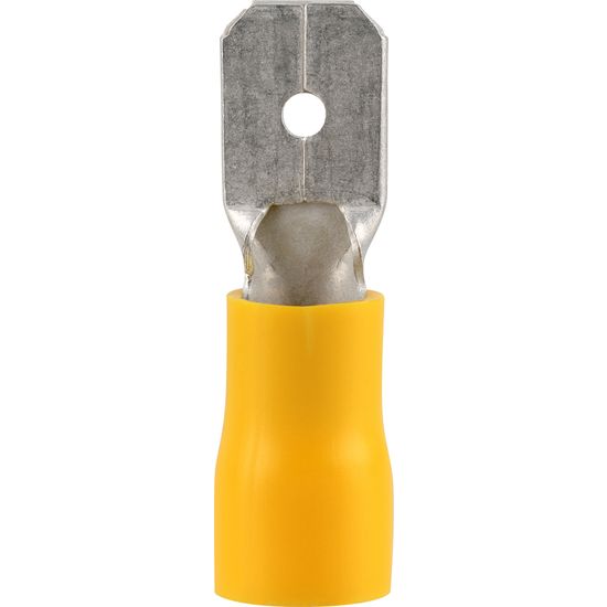Pre-ins Male Disconnect Yellow 6.3mm (8)