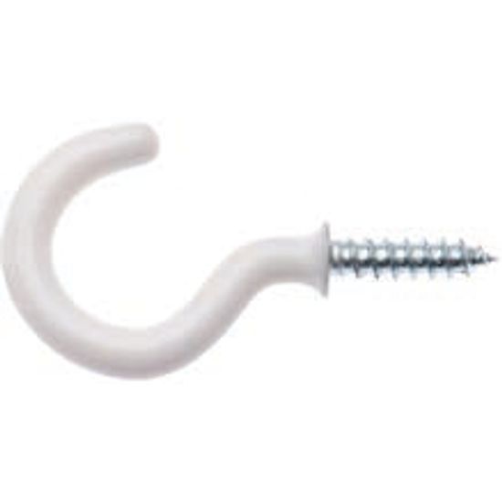Cup Hook Round PVC White 38mm (4)
