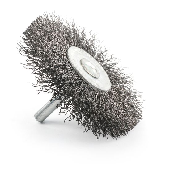 100 x 12 mounted wire wheel 6mm shaft