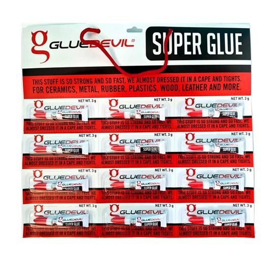 Adhesive Superglue Card Of 12 X 3gr Glue Devil