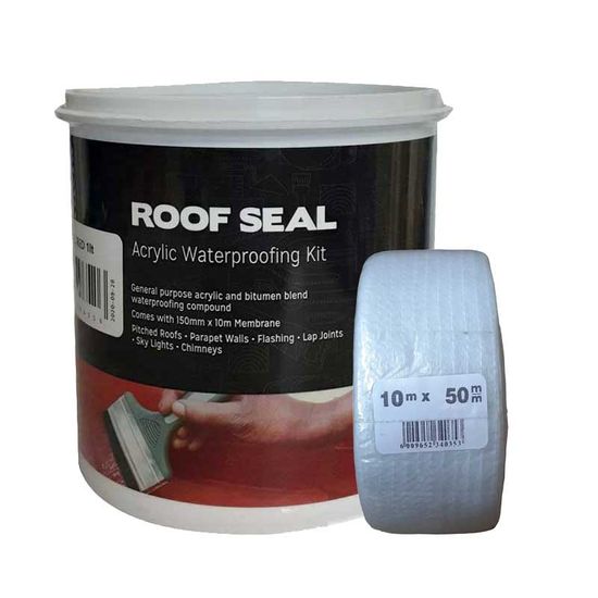 Roof Seal Kit Acryl 1ltr Black C/membrane