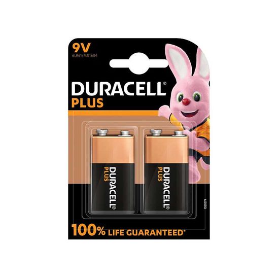 Battery DURACELL Plus 9v Rectangular 2's Dur109