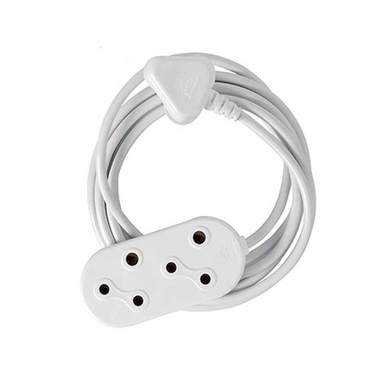 Extension Cord White 3mtx10amp (2x3 Pin)