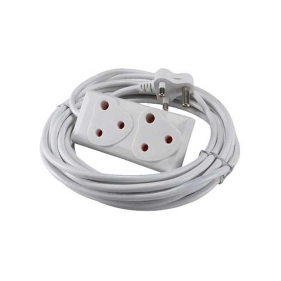 Extension Cord White 10mtx10amp (2x3 Pin) Ext010