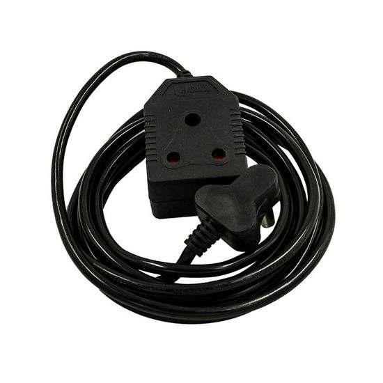 Extension Cord 3mt X 10 Amp 2x3 Pin Black