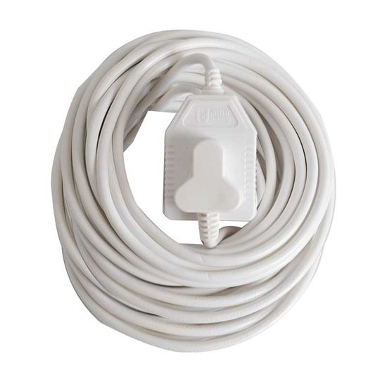 Extension Cord 20mt X 10 Amp 2x3 Pin White