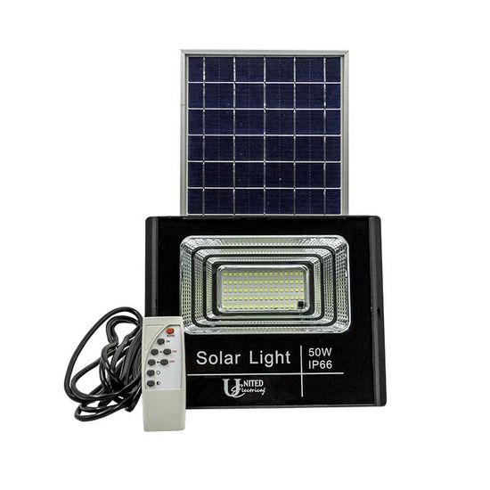 Floodlight Fitting 50w Led Solar With Panel 5000hrs 400