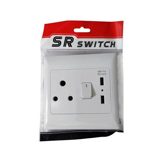 Switch Socket Pvc 4x4 Single With 2xusb (swzsss-usb)