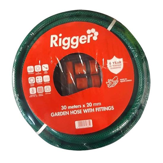 Hose Garden Reinforced 6 Year 19.0mm* 30mt Incl/fitt (min 5)