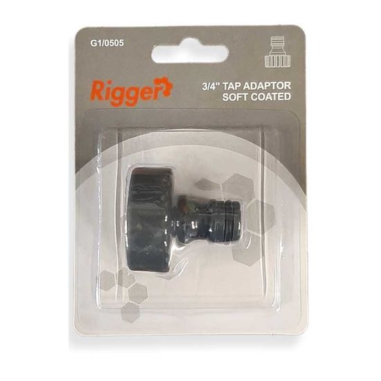 Garden Tap Adaptor 3/4" Abs Softgrip Blister H20016 RIGGER
