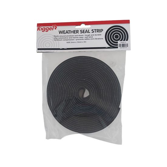 Weather Seal 3mm*12mm*5mt Black Foam