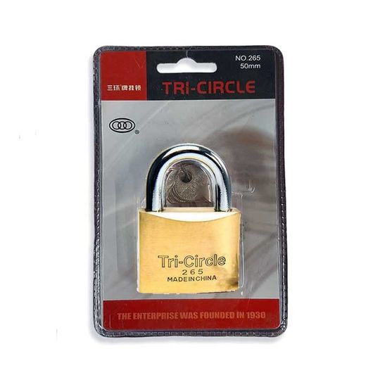Lock Padlock TRICIRCLE Brass 25mm Blist 262c