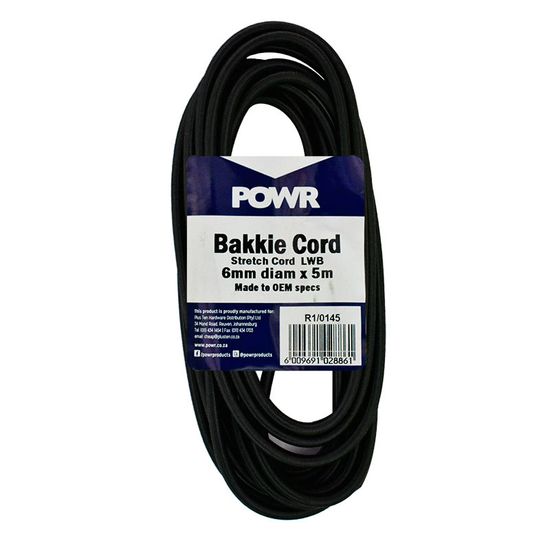 Cord Bakkie Stretch 6mmx5mtr Black