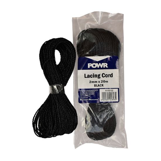 Cord Lacing Black 2mmx20mtr