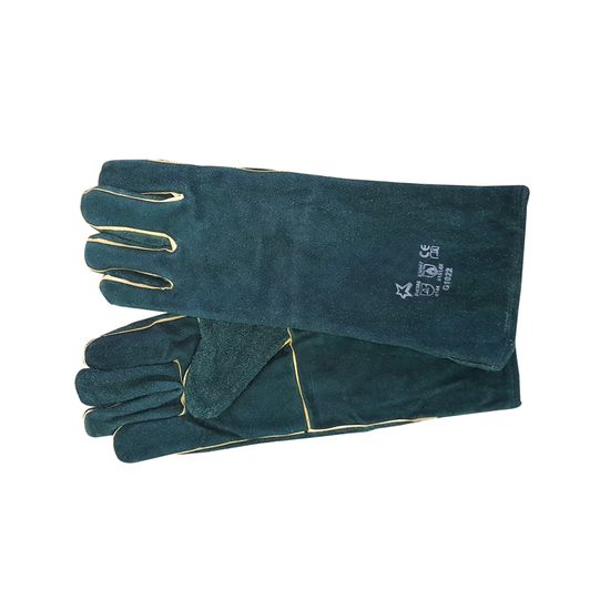 Gloves Leather Green Lined We Lted 8" Cuff L G022