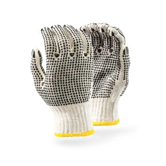 Gloves Cotton Pvc Polka Double Side 7gg 550gpd Lrg G034