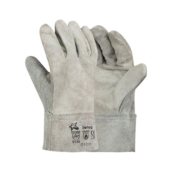 Gloves Leather/ch Chrome Cow Split D/palm 6cm Wris