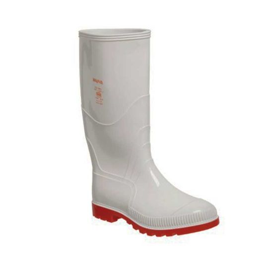 Gumboot Duralight Wayne Knee/l Wht/red N/stc Size 9 Disc