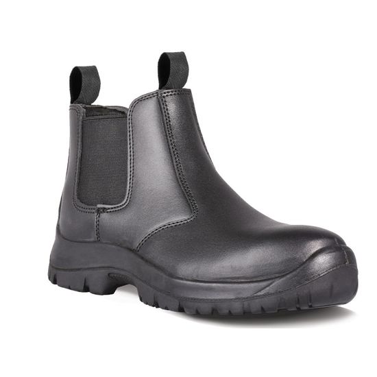 Boot Safety Chelsea Pullon Oil/acid St/cap Black Size 10