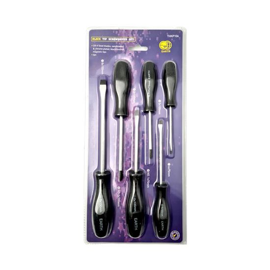 Screwdriver Set I Mechanics Pls Hndl Black Tip