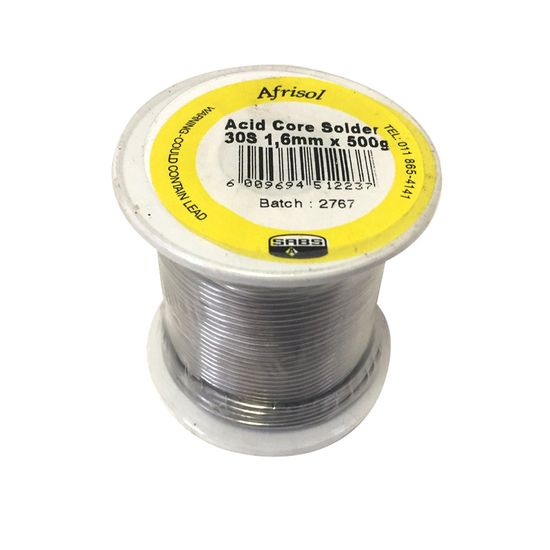Solder Acid Core Reel 1.6mm 500g