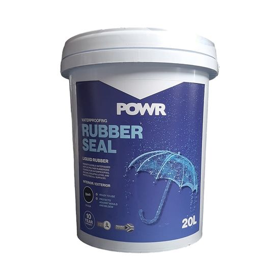 Rubber Seal Waterproof Coating Black 20 Ltr POWR