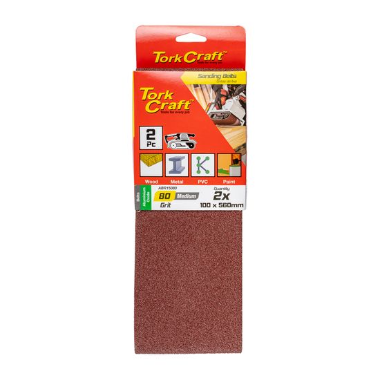 Sanding Belt 100 X 560mm 80grit 2/pack
