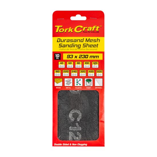 Durasand Mesh Sanding Sheet 120grit 93 X 230mm 10pc Per Pack