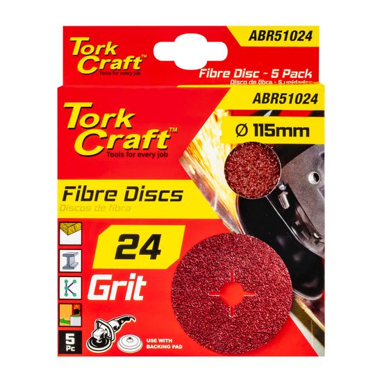Fibre Disc 115mm 24 Grit 5 Pack