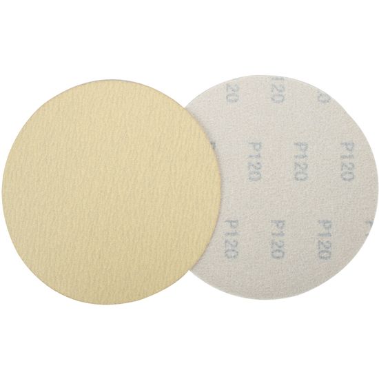 Gold Disc (50 Pieces) 120 Grit 150mm Without Hole Hook And Loop