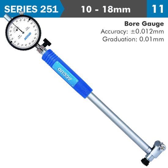 Dial Bore Gauge 10-18mm 0.012mm Acc. 0.001mm Grad.