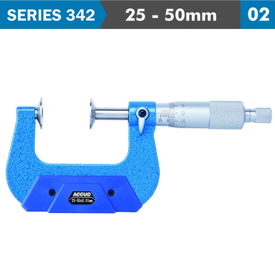 Disk Micrometer 25-50mm 0.004mm Acc. 0.01mm Grad.