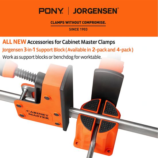 Jorgensen 3-in-1 Support Block 2pc For Parallel Clamps 3/4' Bench Top