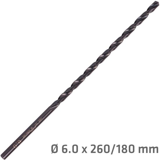 Hss Drill Bit 6mm 260 X 180 Extra Long