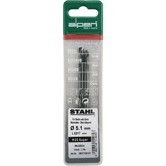 Hss Super Drill Bit Double Ended 4.9mm 2/pouch