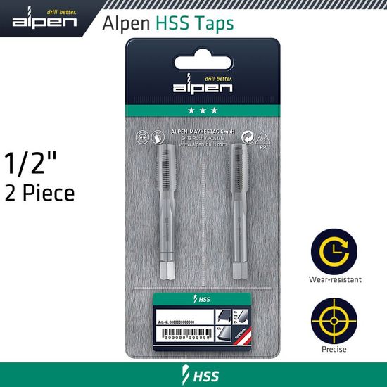Hss Hand Tap Set Imperial G 1/2' Pouched