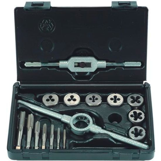 Tap & Die Set 16 Piece M3 - M12 Hss With Die Holder & Tap Wrench