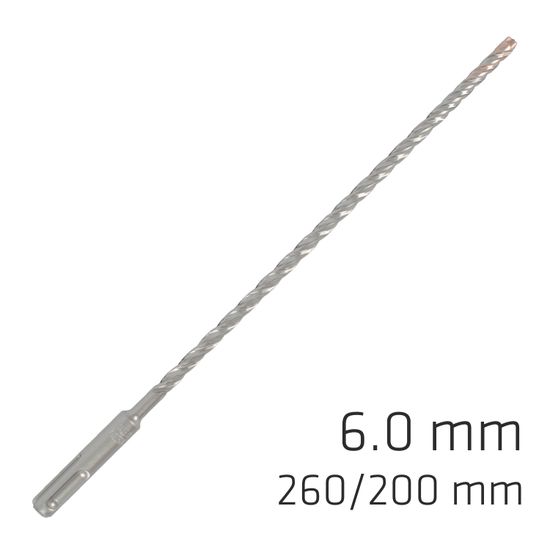 Force X 6.0 X 260/200 Sds-plus Rebar Drill Bit X4 Cutting Edges - Bulk