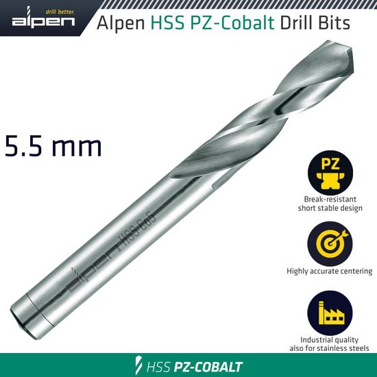 ALPEN Cobalt Drill Short Bulk 5.50mm
