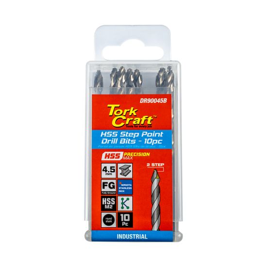 Precision-max Step Point 4.5mm Hss Drill 10 Pack